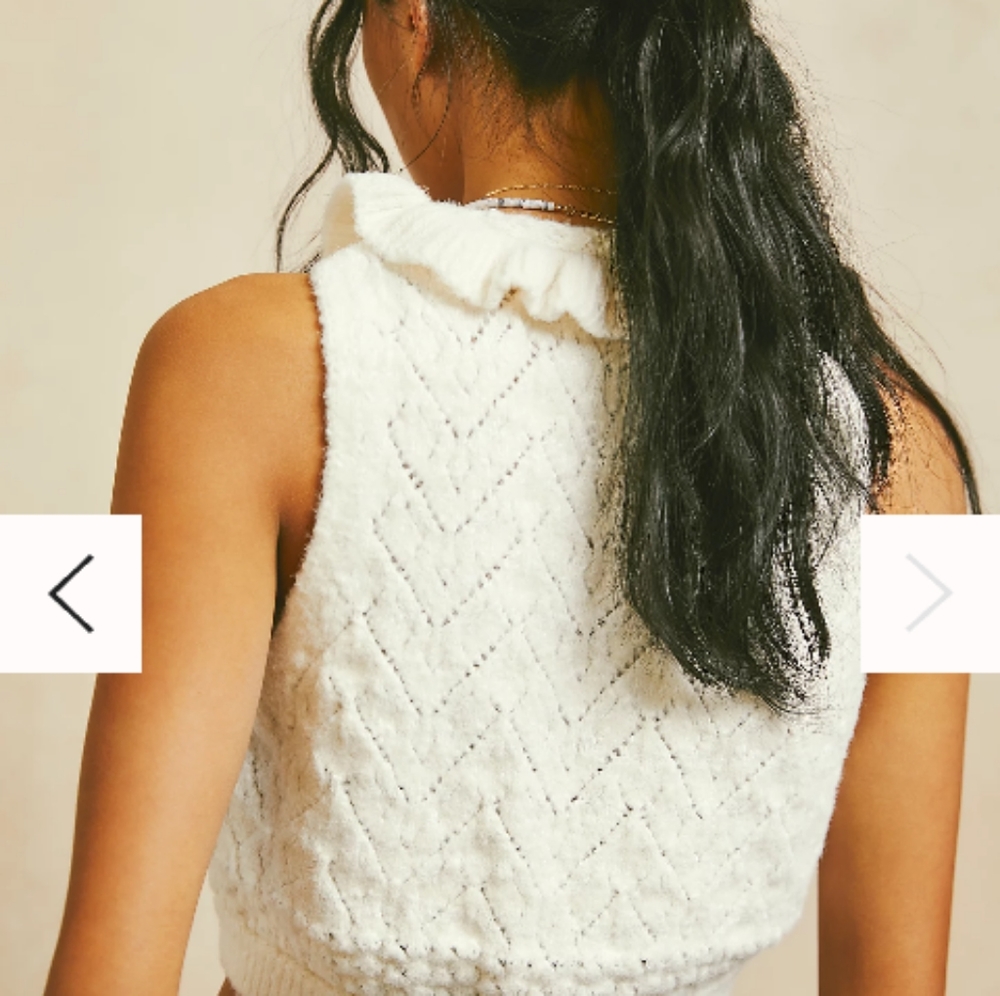 NWT Free People Small Ivory Meave Vest